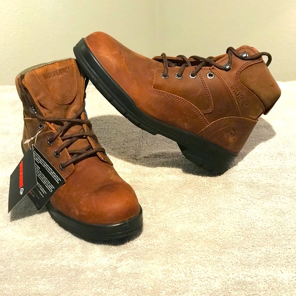 Wolverine steel toe work boots new !